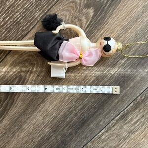 Fashion Girl with Pink and Black Outfit + shopping bag and purse ornament